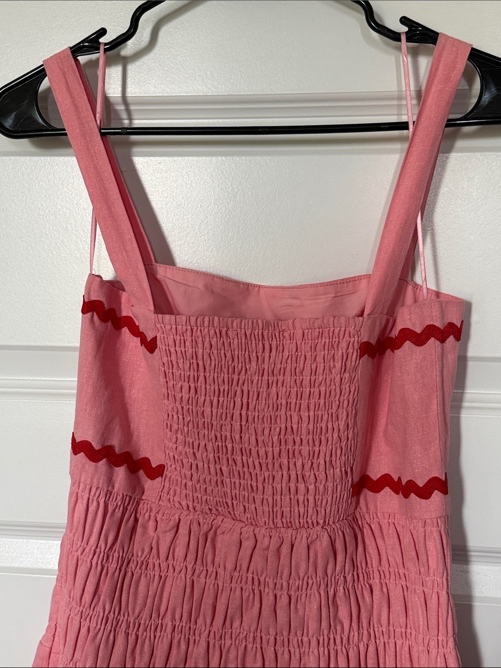 NWT English Factory Pink Maxi Sundress with Red Trim Sz Medium - Picture 8 of 9